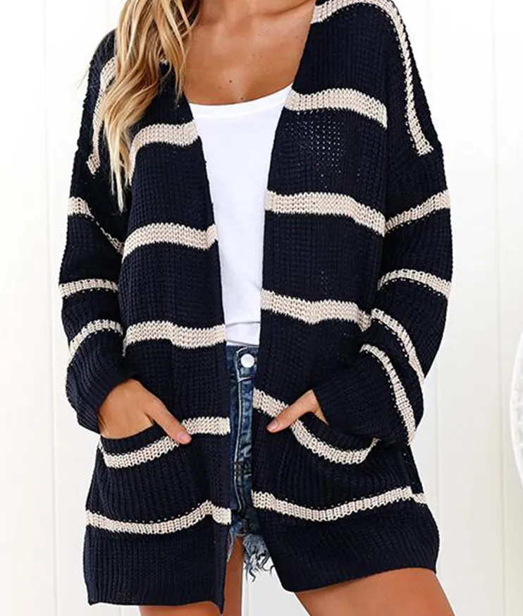 Striped Pocket Cardigan