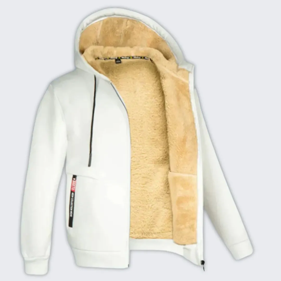 Stylish Men's Fleece-Lined Winter Hooded Jacket for Comfort