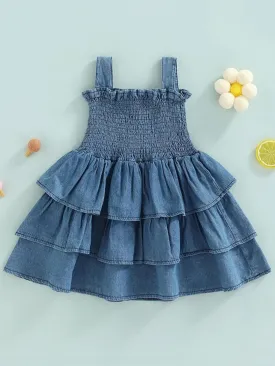 Sunny Day Out Smocked Denim Dress