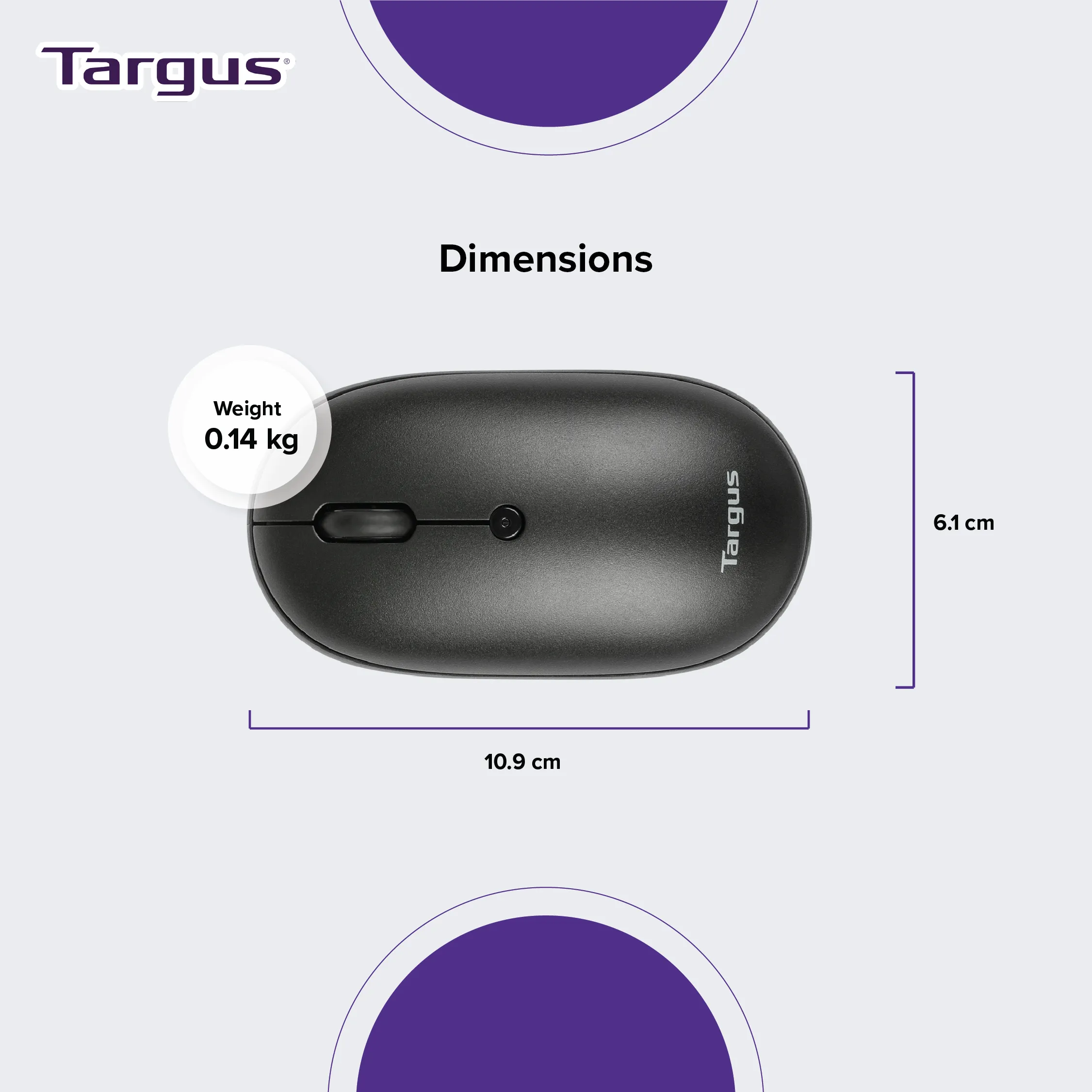 Targus Compact Multi-Device Antimicrobial Wireless Mouse AMB581