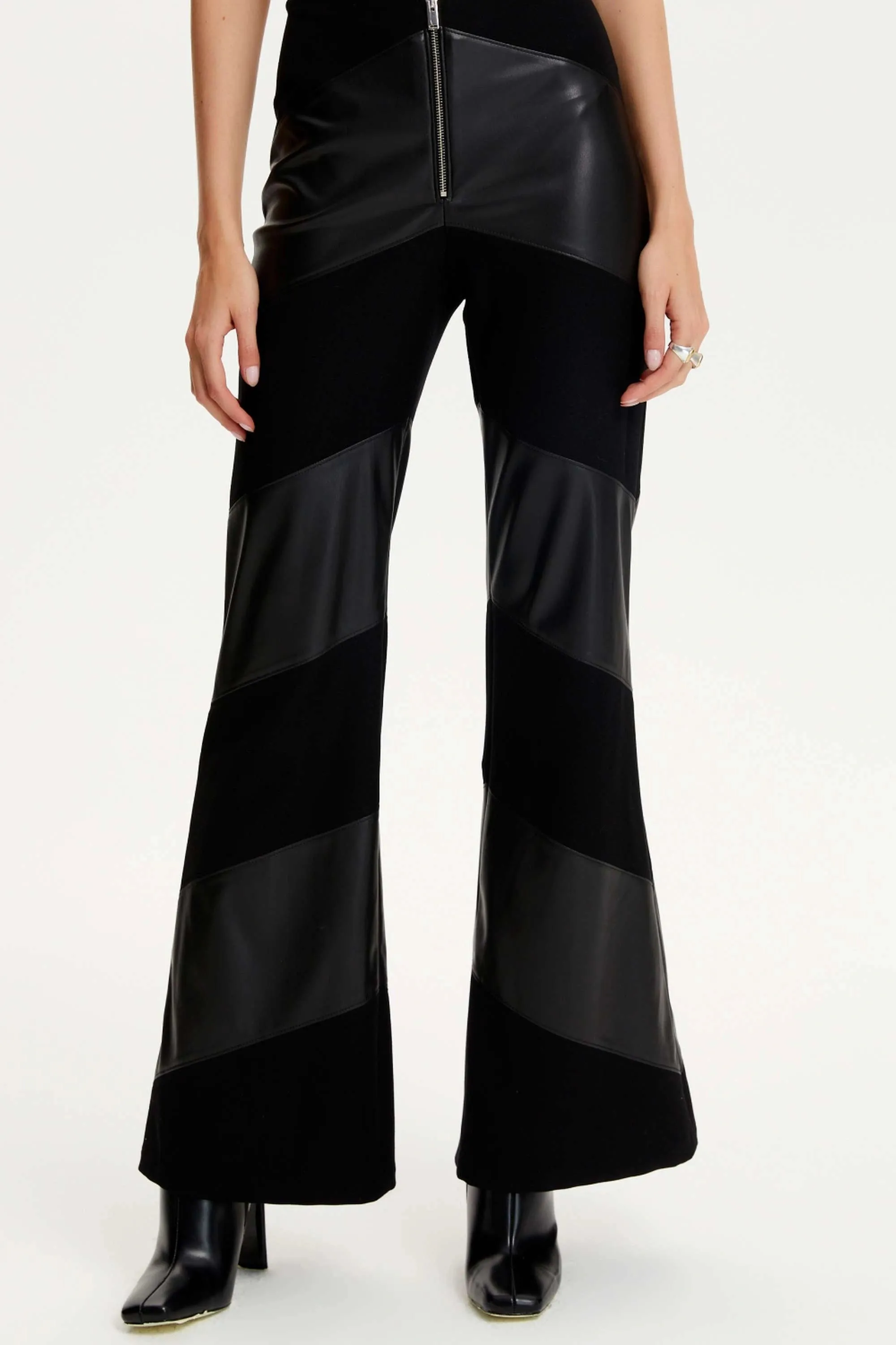 Two Toned High-Waisted Flare Pants (Final Sale)