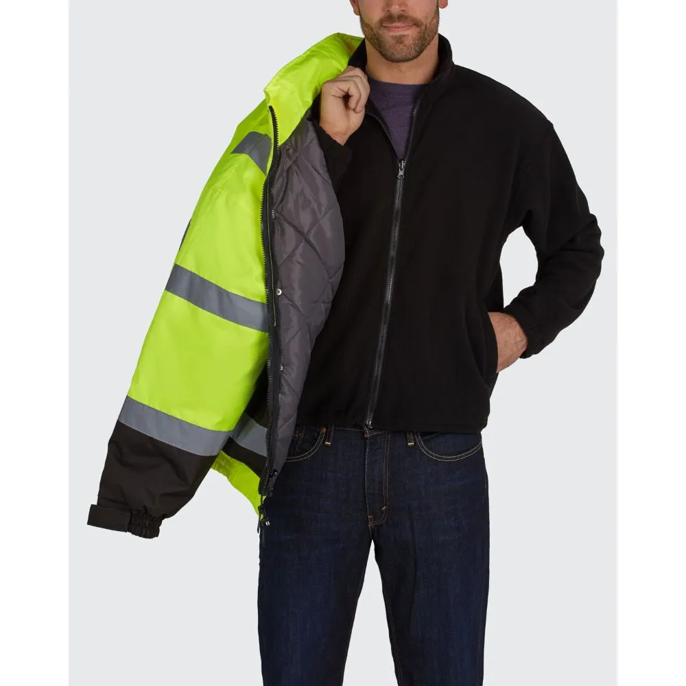 Utility Pro Hi Vis Bomber Class 3 Jacket with Removable Fleece - UHV563