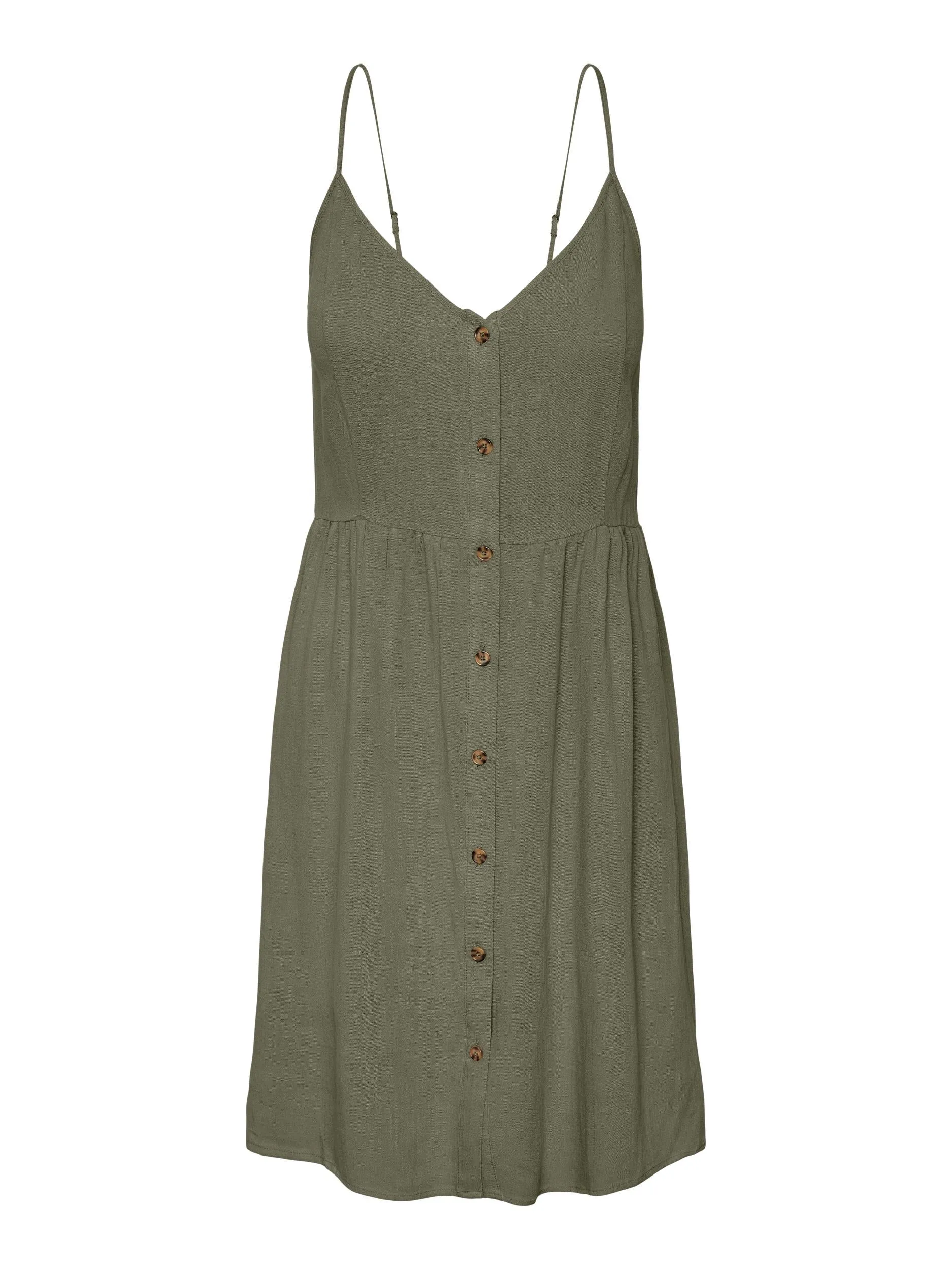 Vinsty Linen Slip Dress - Deep Lichen