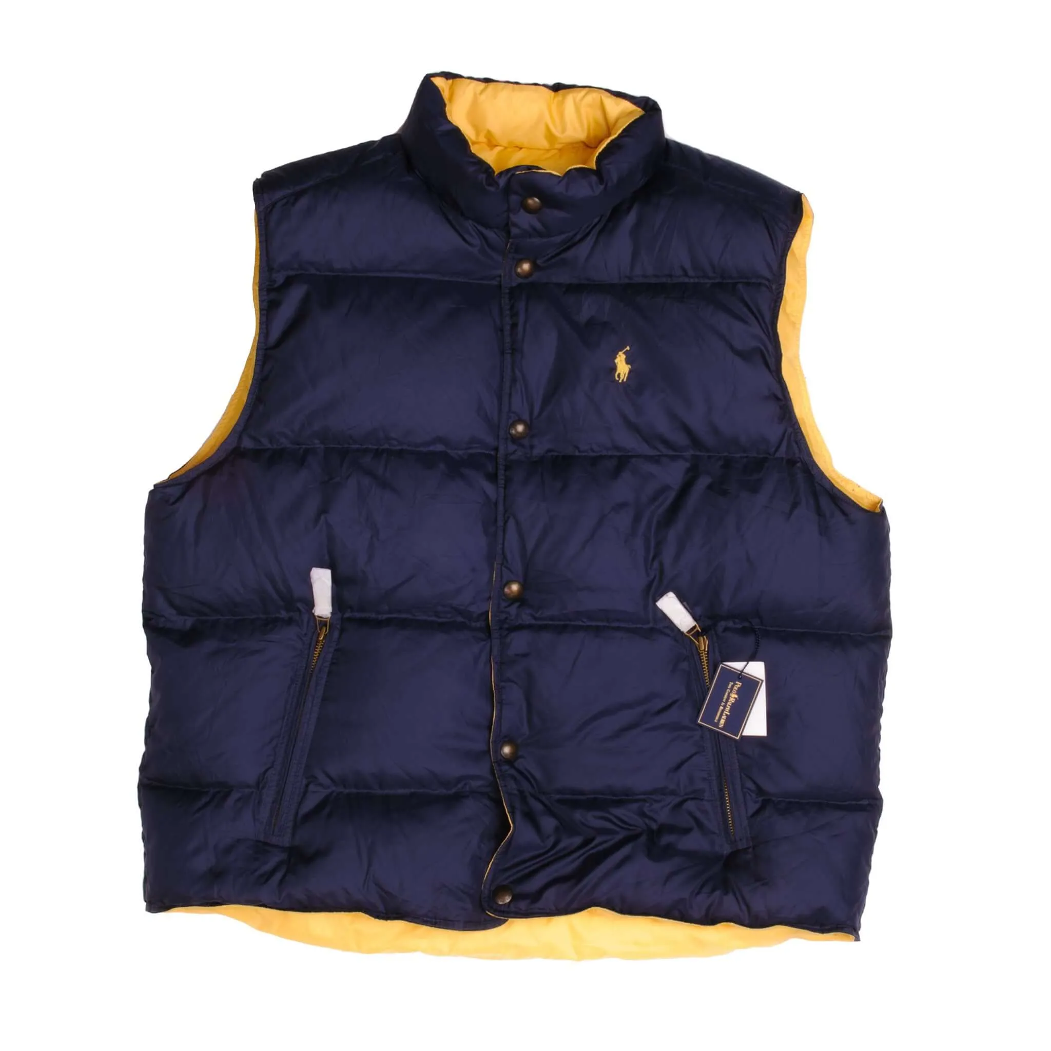 VINTAGE DEADSTOCK REVERSIBLE POLO RALPH LAUREN SLEEVELESS VEST PUFFER DOWN JACKET 90S SIZE 2XL