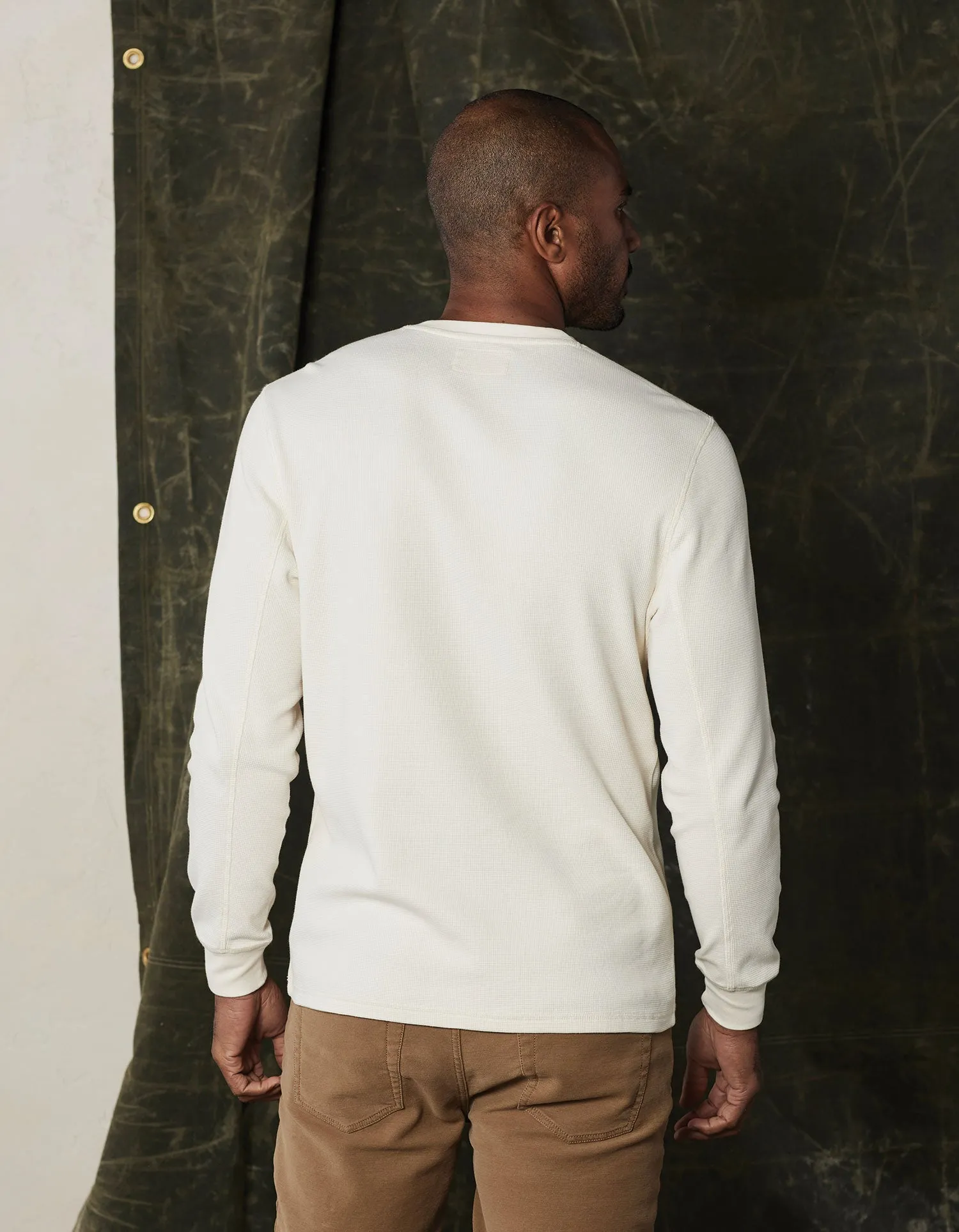 Vintage Thermal Mountain Henley in Ivory