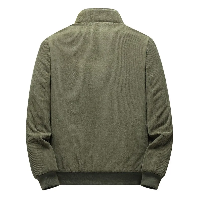 West Louis™ Designer Winter Warm Corduroy Fleece Jacket