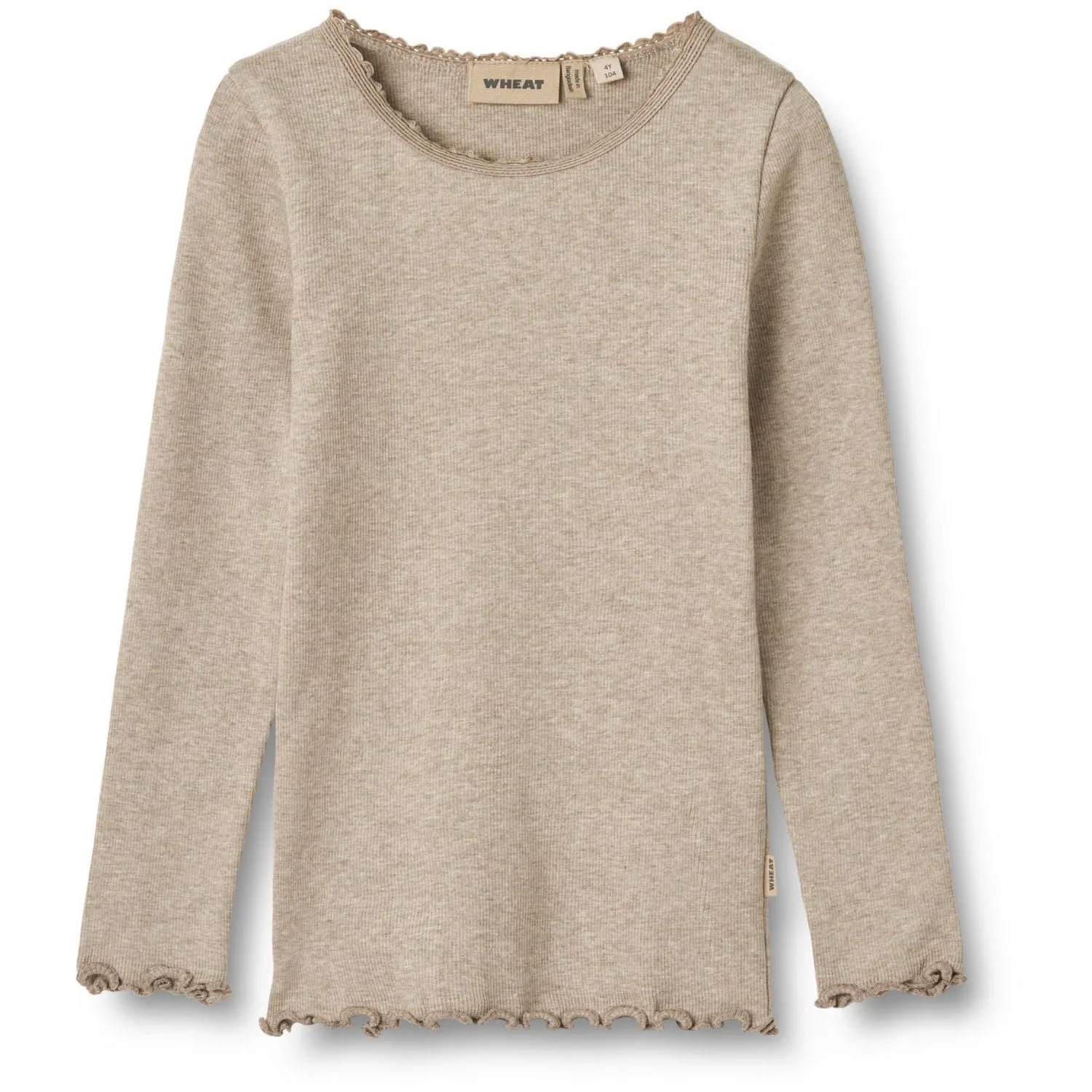 Wheat Gravel Melange Rib Blouse Reese