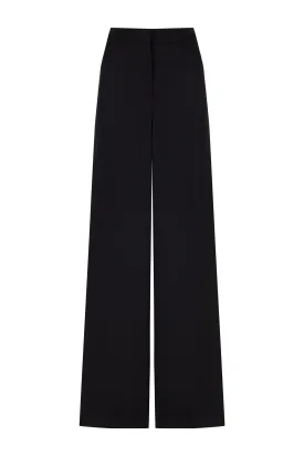 Wide-Leg Crepe Satin Pants (Final Sale)