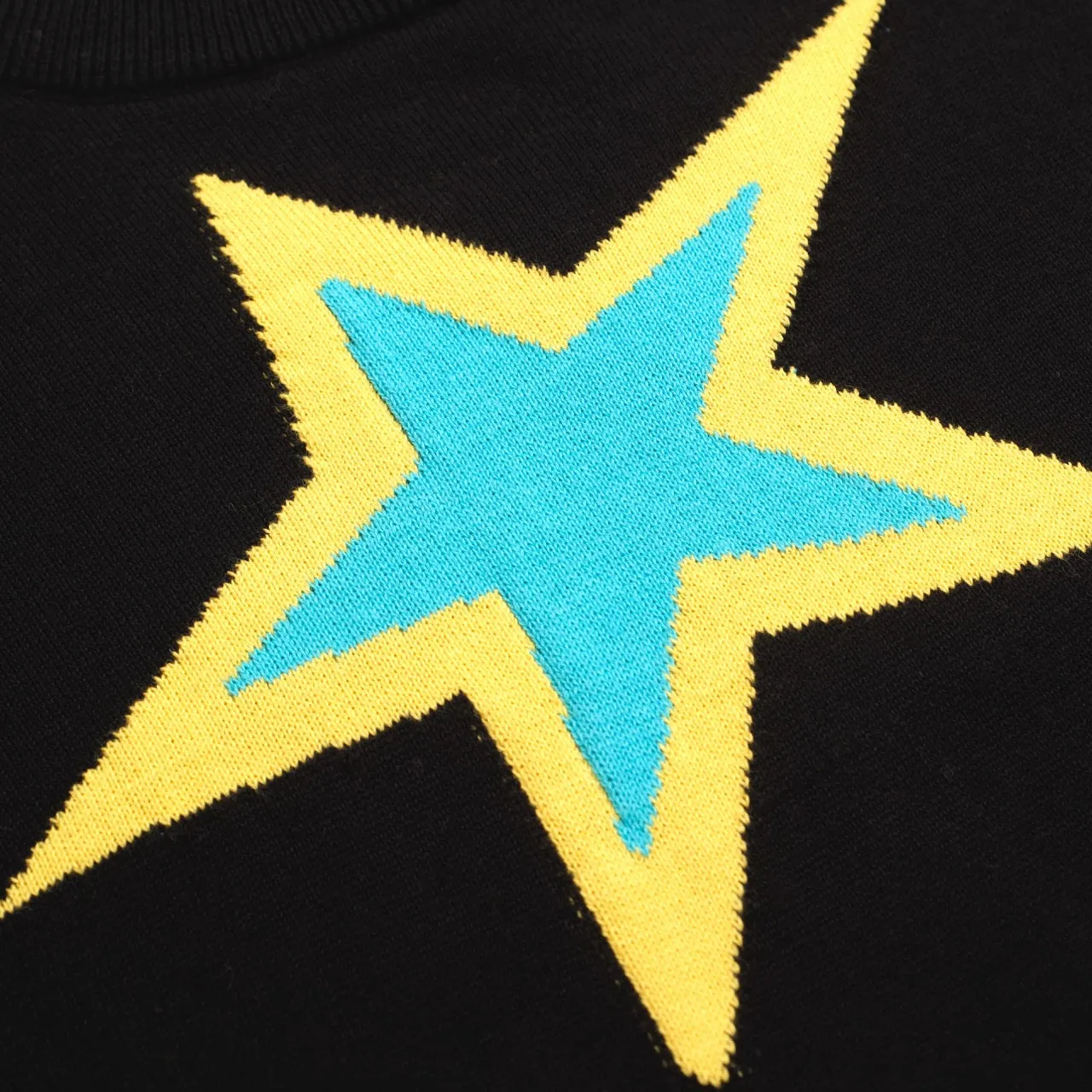 Women's black stars colored knitted sweater