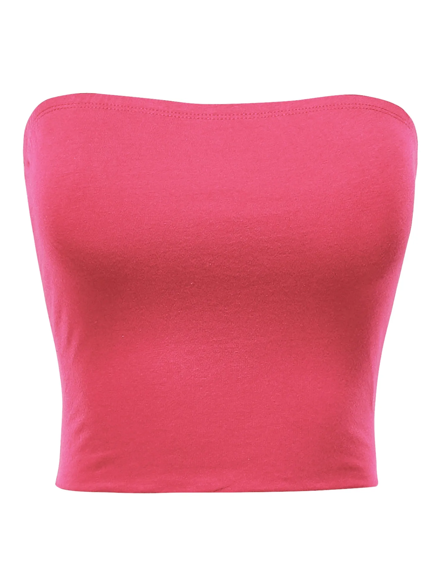 Women's Strapless Bandeau Double Layered Basic Casual Tube Top (FWT1002)