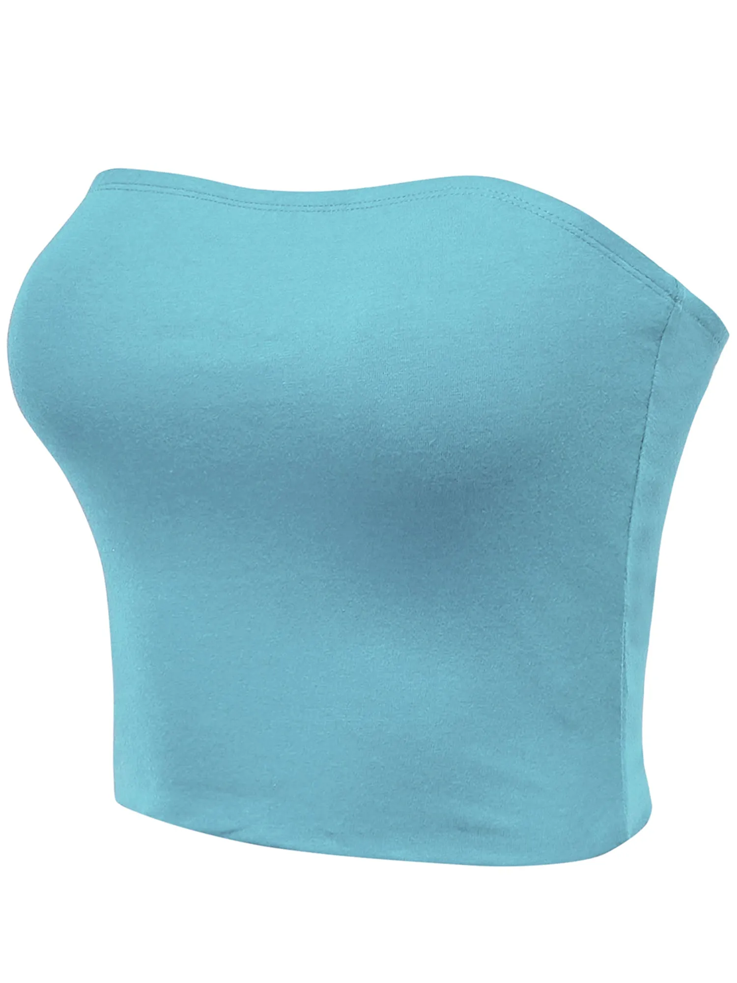 Women's Strapless Bandeau Double Layered Basic Casual Tube Top (FWT1002)