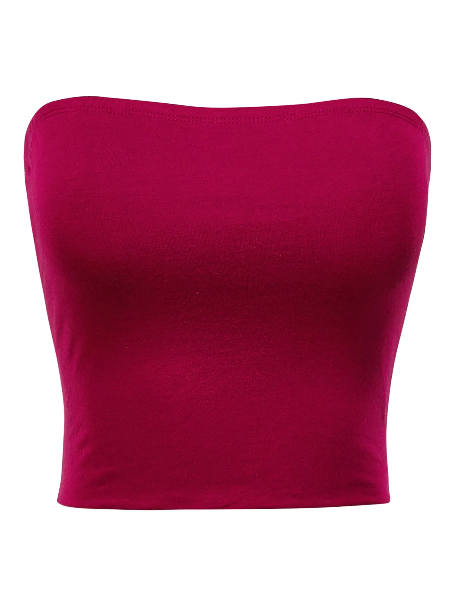 Women's Strapless Bandeau Double Layered Basic Casual Tube Top (FWT1002)