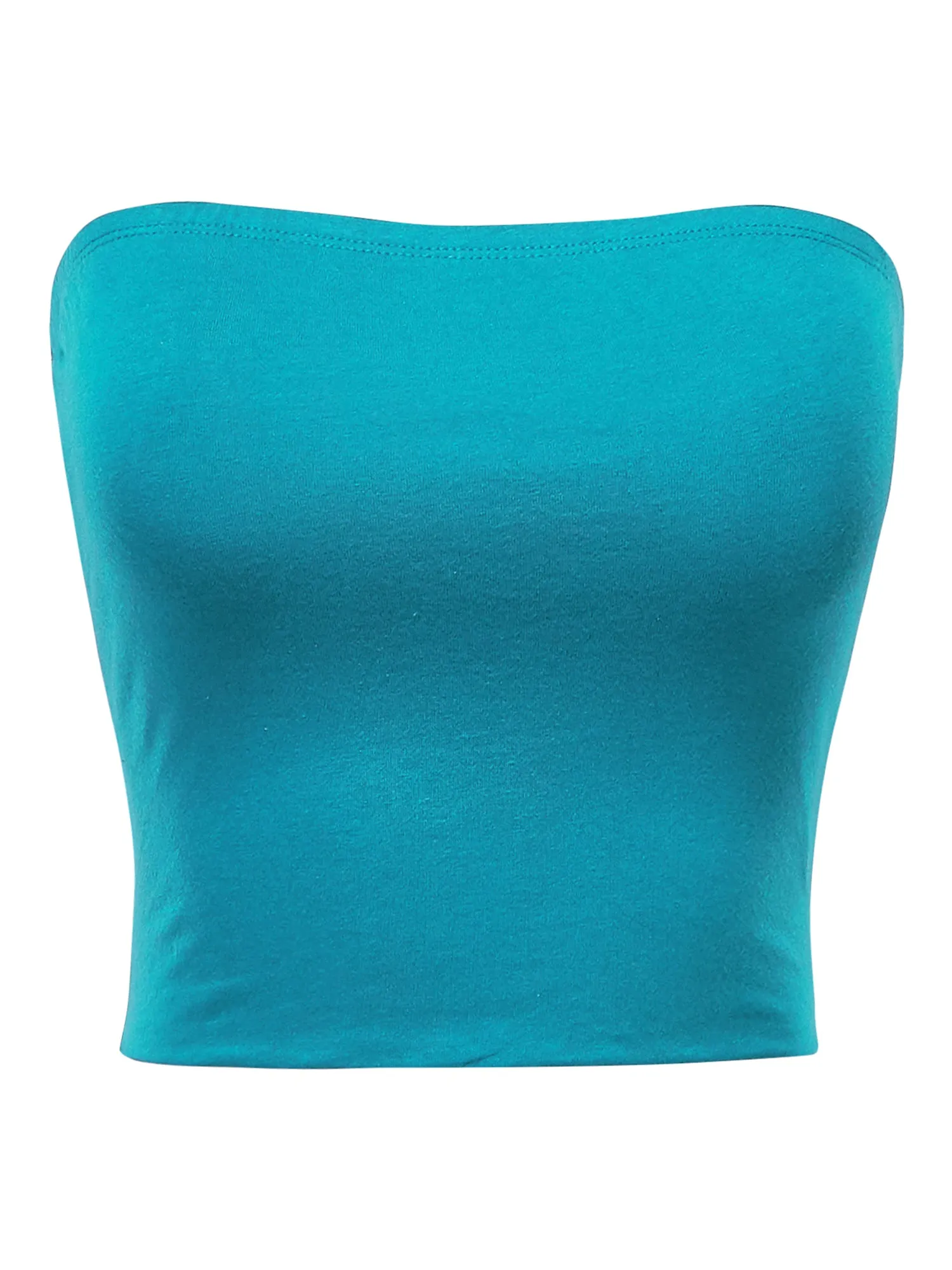 Women's Strapless Bandeau Double Layered Basic Casual Tube Top (FWT1002)