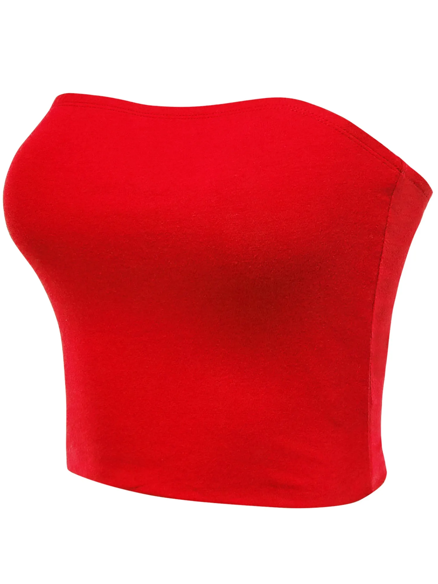 Women's Strapless Bandeau Double Layered Basic Casual Tube Top (FWT1002)