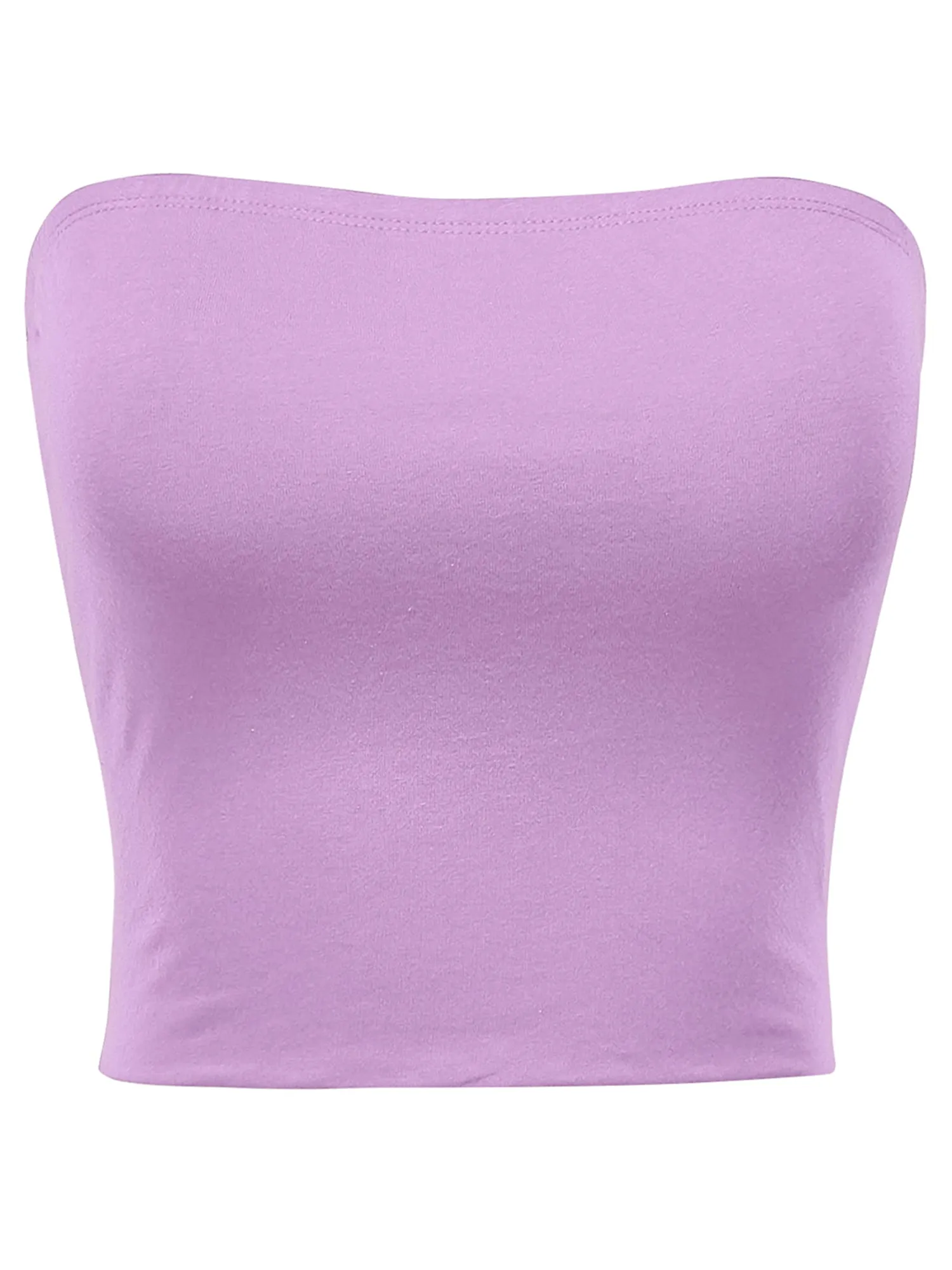 Women's Strapless Bandeau Double Layered Basic Casual Tube Top (FWT1002)