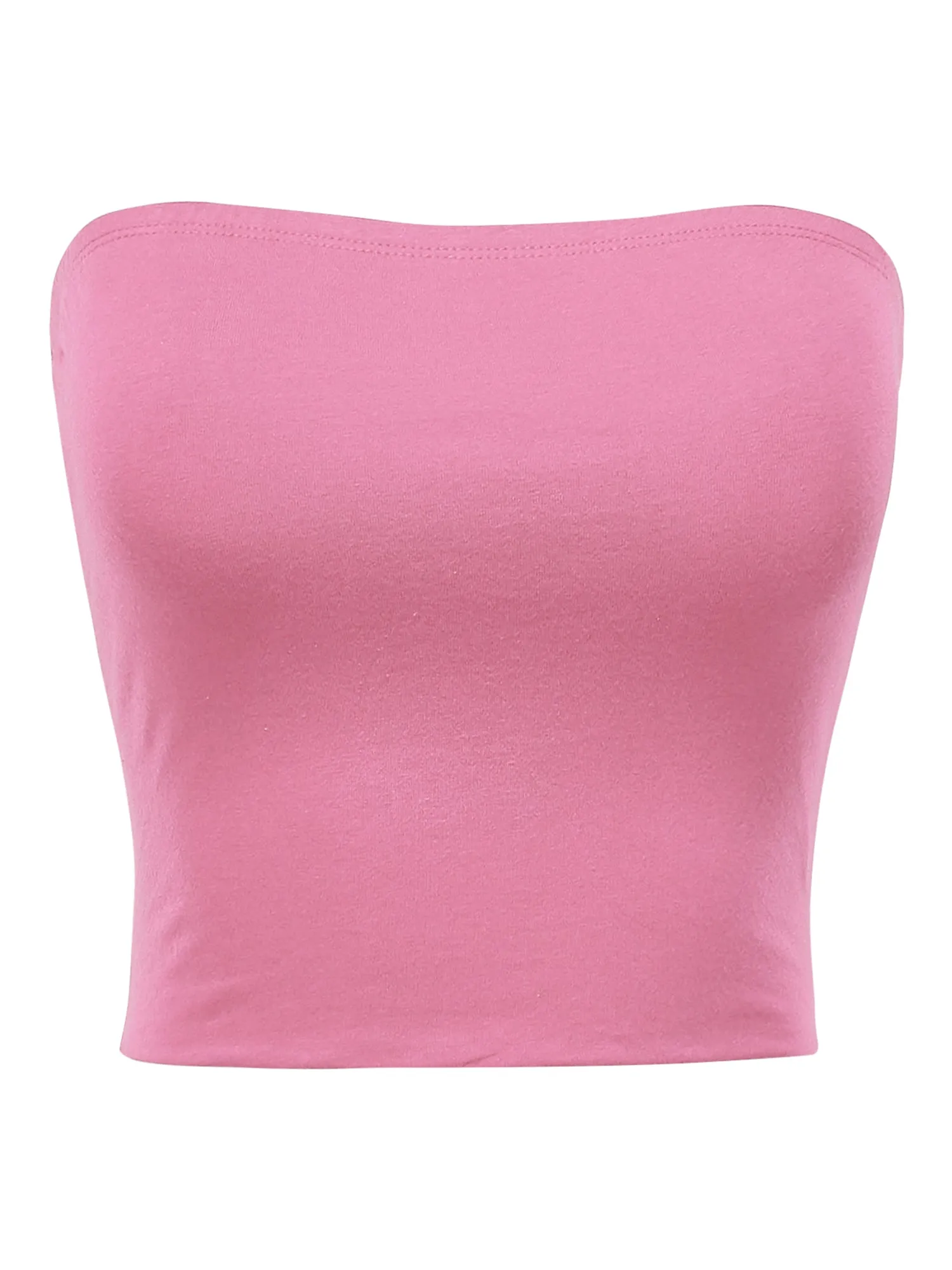 Women's Strapless Bandeau Double Layered Basic Casual Tube Top (FWT1002)