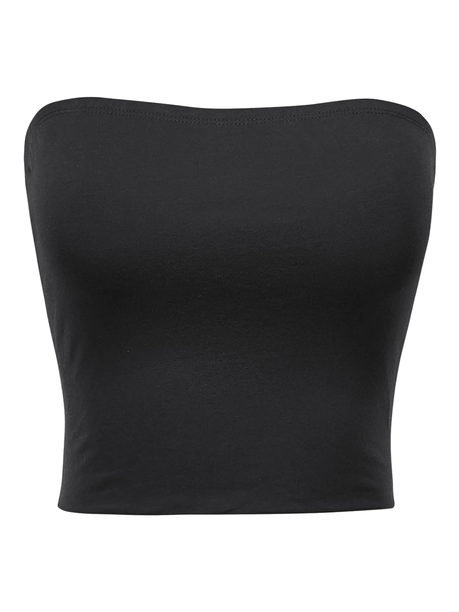 Women's Strapless Bandeau Double Layered Basic Casual Tube Top (FWT1002)