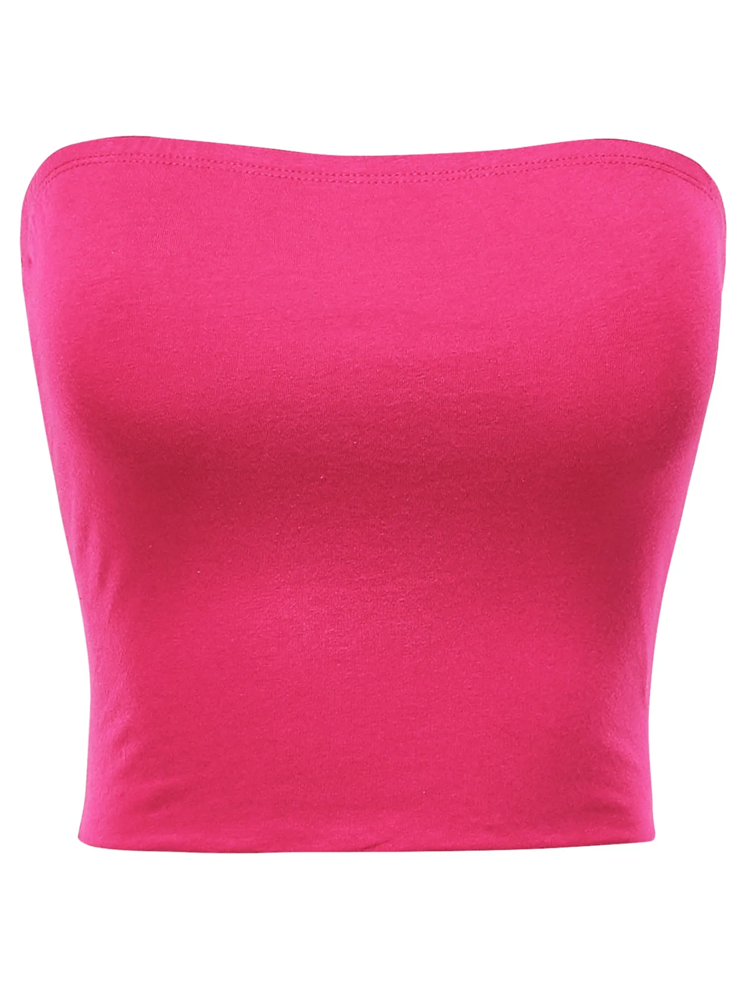 Women's Strapless Bandeau Double Layered Basic Casual Tube Top (FWT1002)