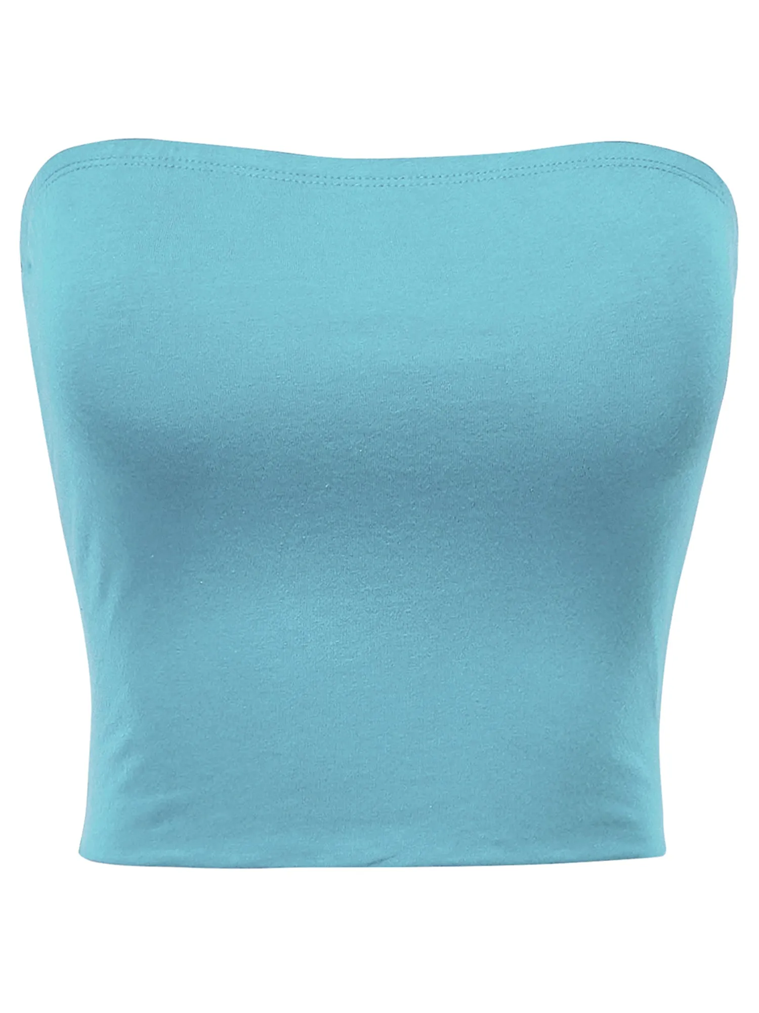 Women's Strapless Bandeau Double Layered Basic Casual Tube Top (FWT1002)