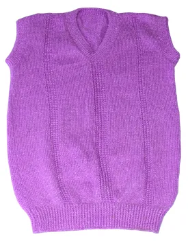 Woolen Handmade purple color Half sweater for Men free size