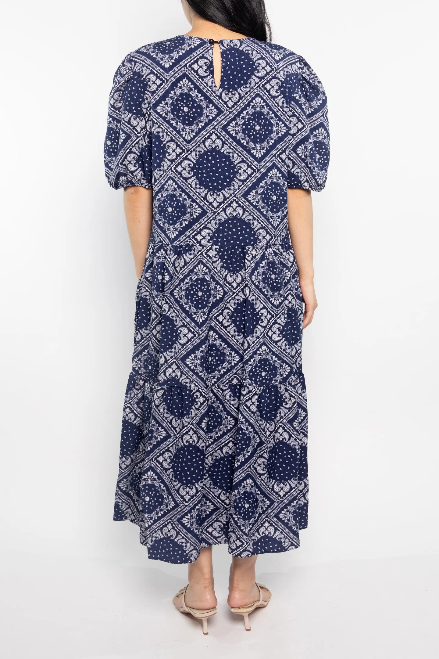 Yvette Dress in Blue Paisley